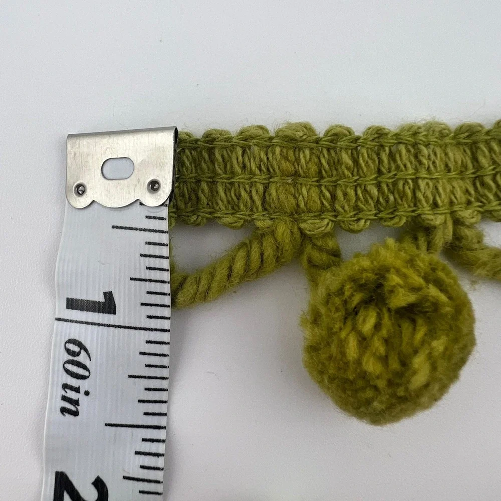 Vintage‎ Pom Pom Trim Fringe Olive Green Craft Sewing Upholstery Lot